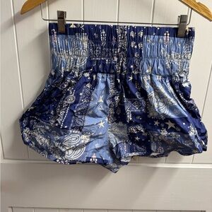 Free People Movement- Size L - Blue Paisley Women's Shorts